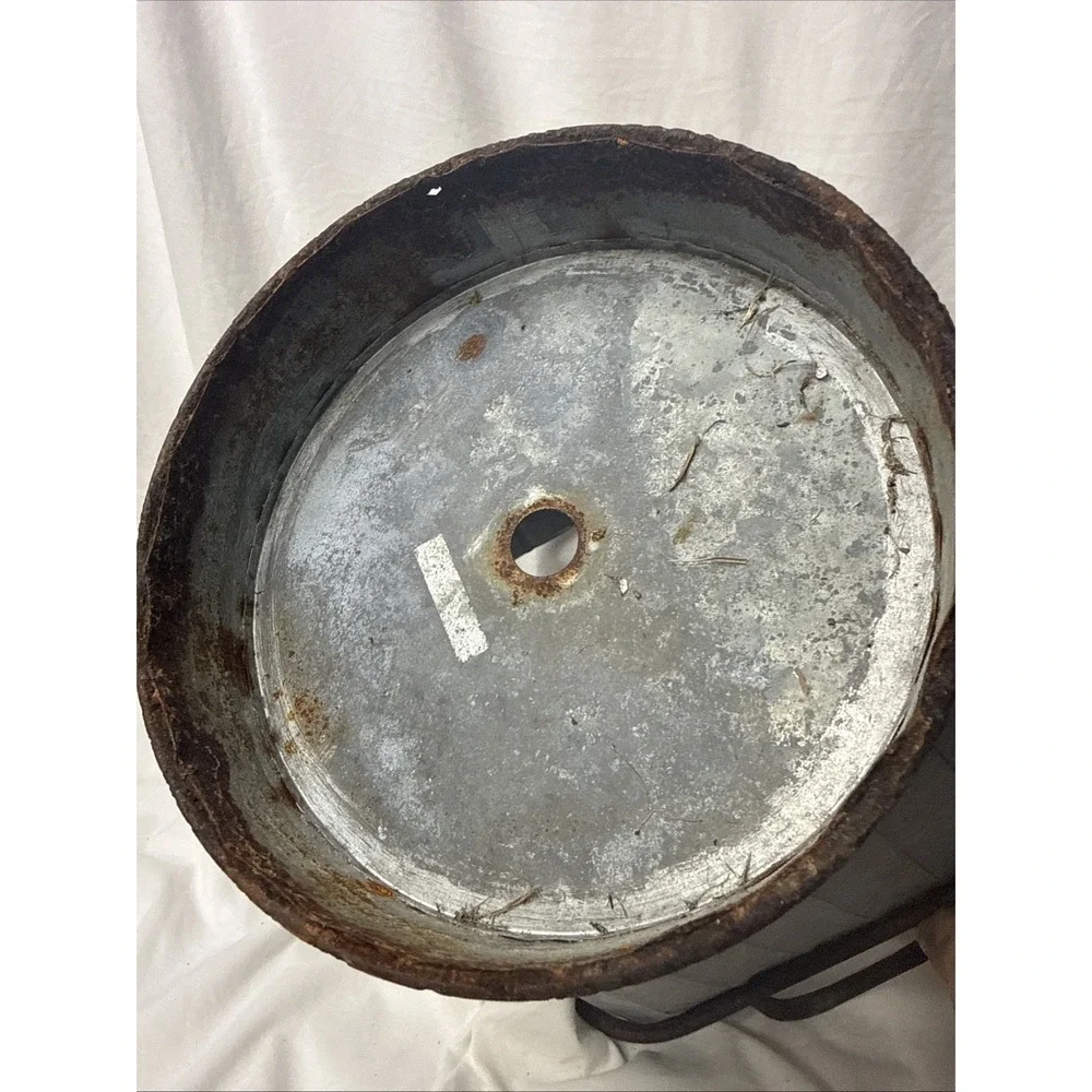 Vtg Galvanized Fluted Coal Flower Bin Garden Planter 13
